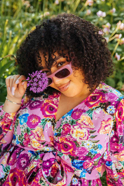 Wrap Midi Dress, Pink Marigold