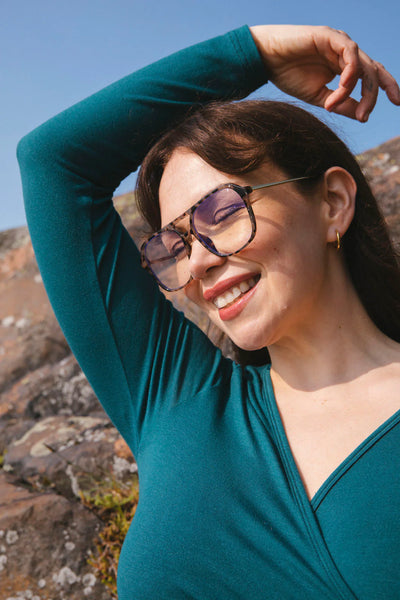 Wrap Top, Petrol