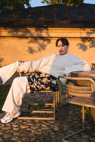 Mohair Alpaca Jumper, Oyster