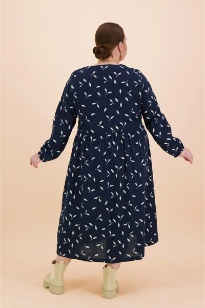 Button Dress, Indigo Wind