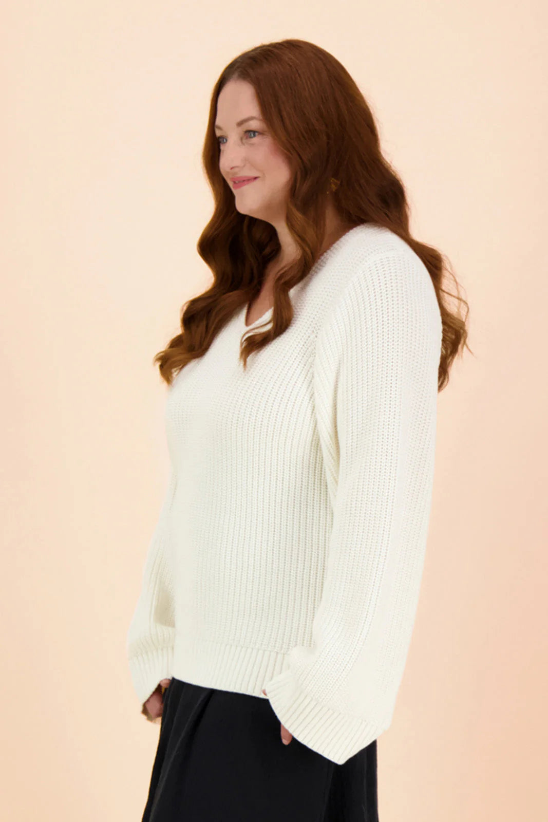 V-neck Jumper, Offwhite