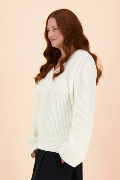V-neck Jumper, Offwhite