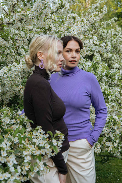 Rib Rollneck, Vivid Lavender