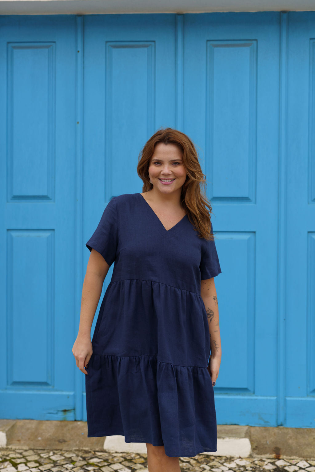 Layered Dress, Oxford Navy