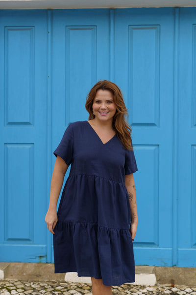 Layered Dress, Oxford Navy