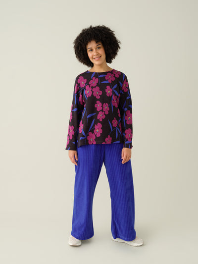 Velour rib pants, Dazzling Blue