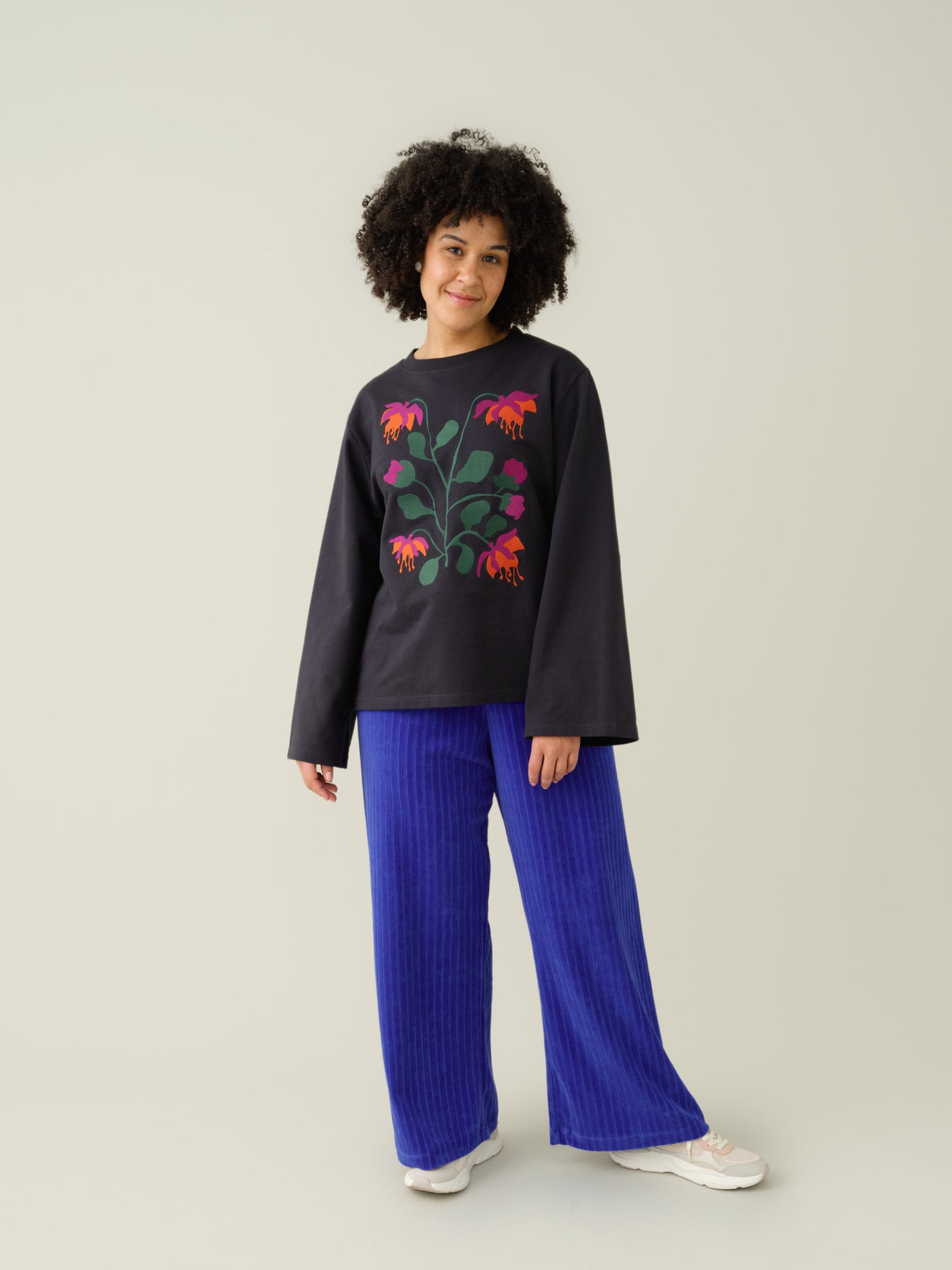 Velour rib pants, Dazzling Blue