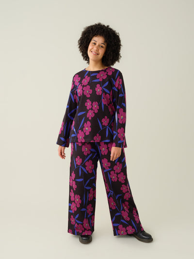 Mysterious Blooms jacquard pants