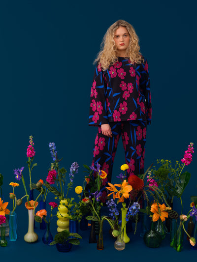 Mysterious Blooms jacquard pants
