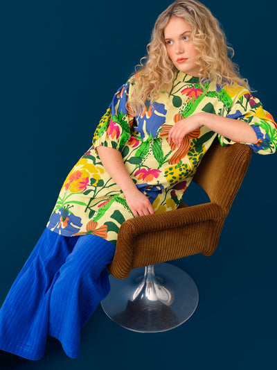 Velour rib pants, Dazzling Blue