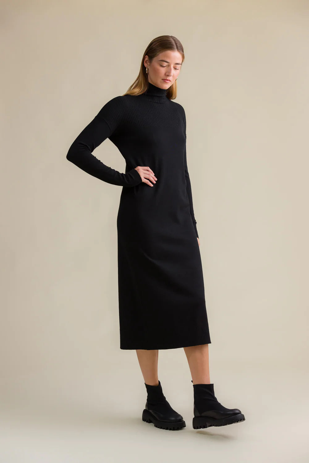Maribel Knit Dress, Blackest
