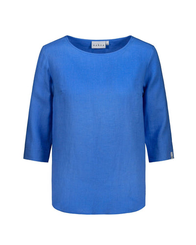 Classic Linen Blouse, Marina Blue