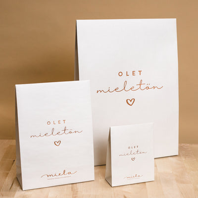 Lahjapaketti, eri kokoja