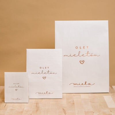 Lahjapaketti, eri kokoja