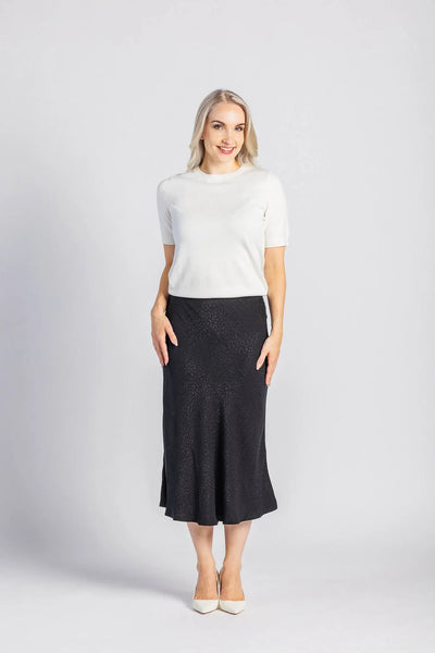 Classic Midi Skirt, Black Leo