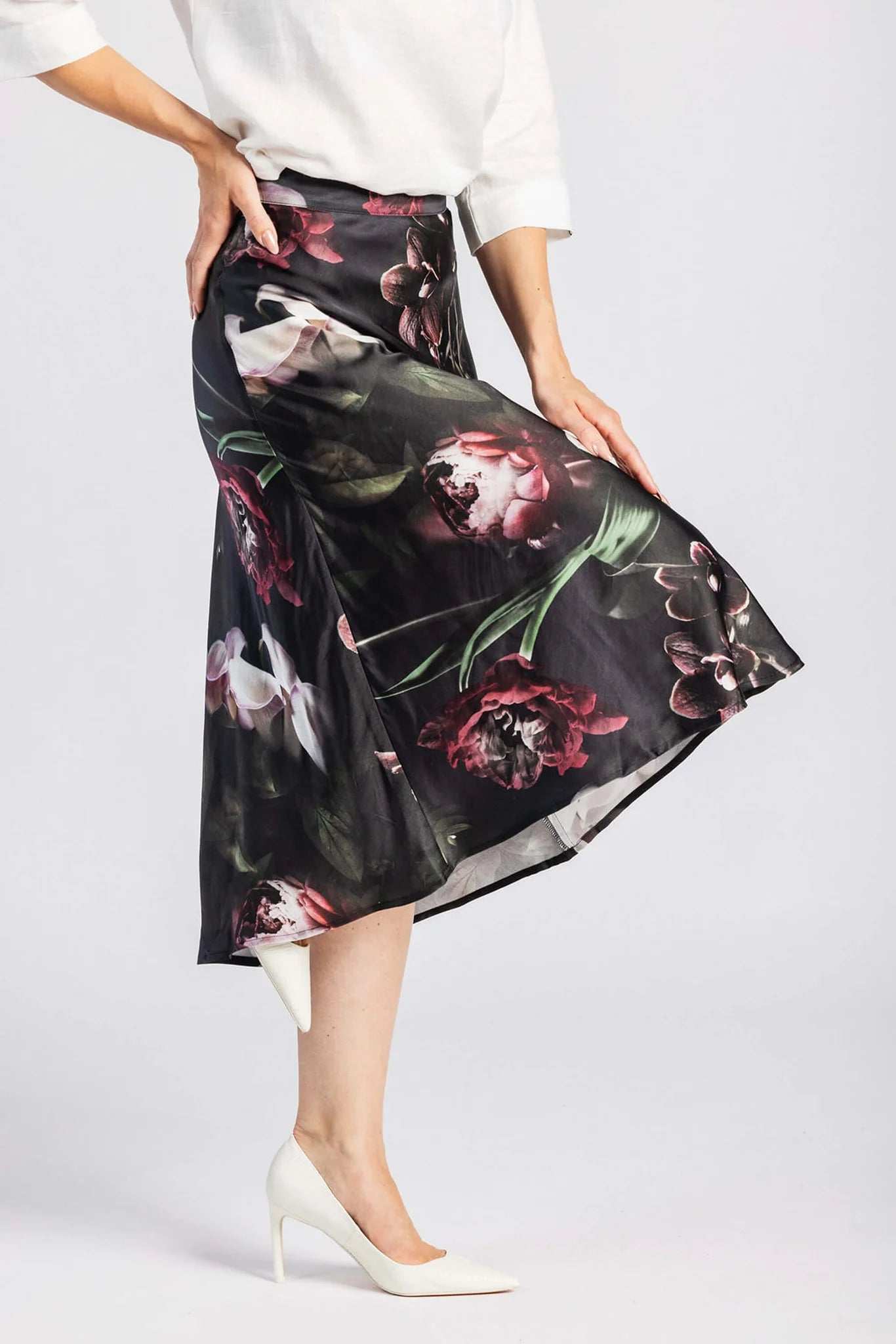 Classic Midi Skirt, Noir