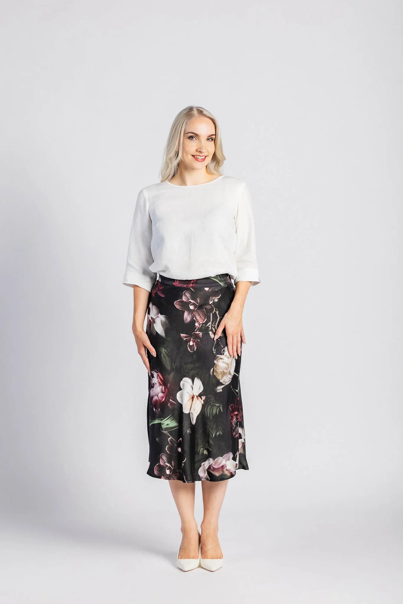Classic Midi Skirt, Noir