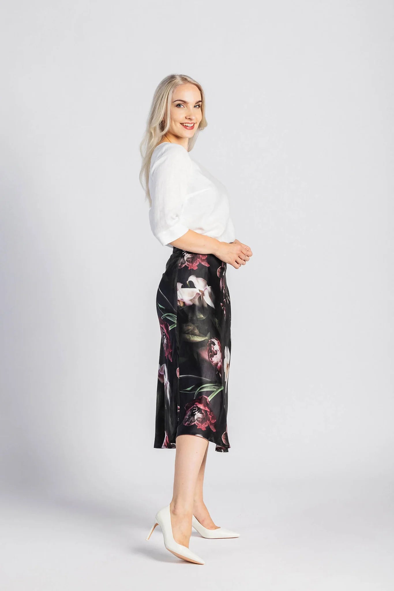 Classic Midi Skirt, Noir