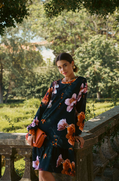 Poppy Dress, Copper Flower
