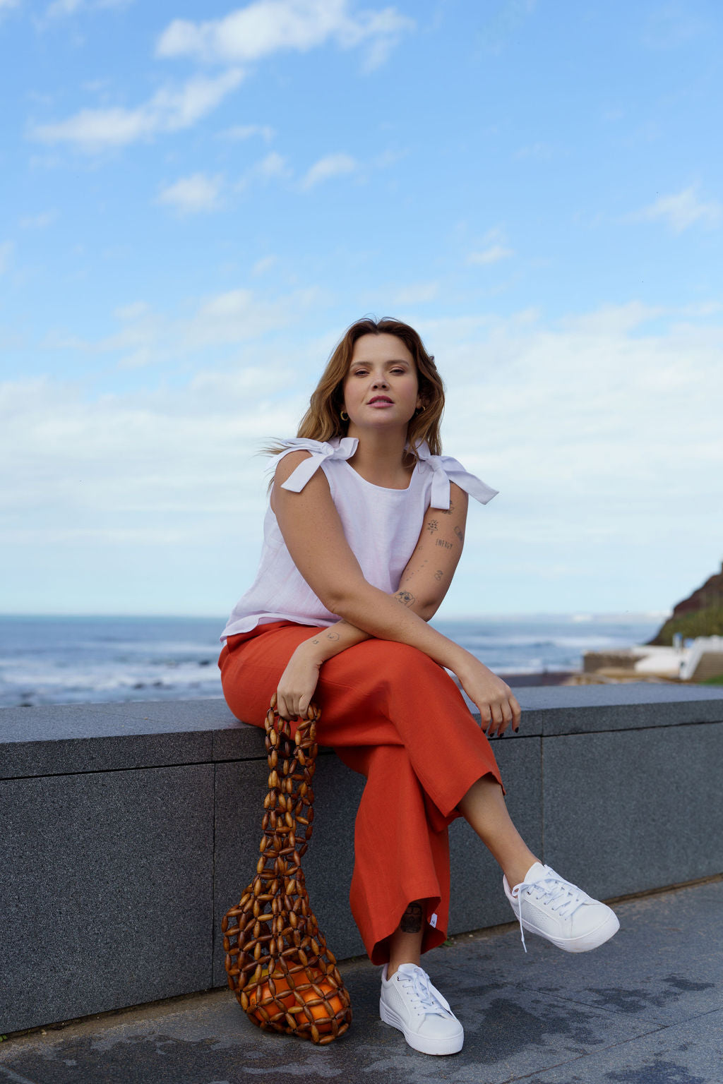Culottes Linen, Burnt Orange