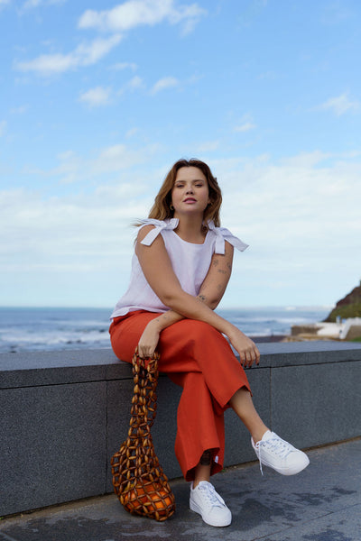 Culottes Linen, Burnt Orange