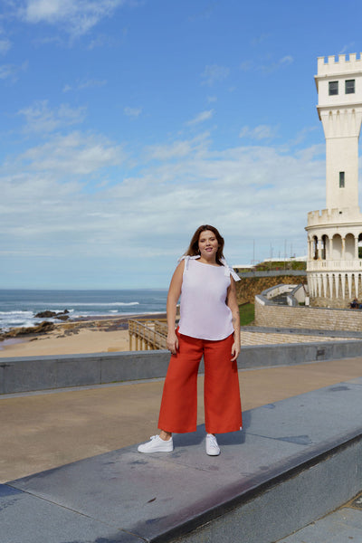 Culottes Linen, Burnt Orange