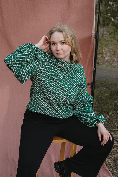 Talvikki Puuvillapaita, Apila Vihreä-Valkoinen