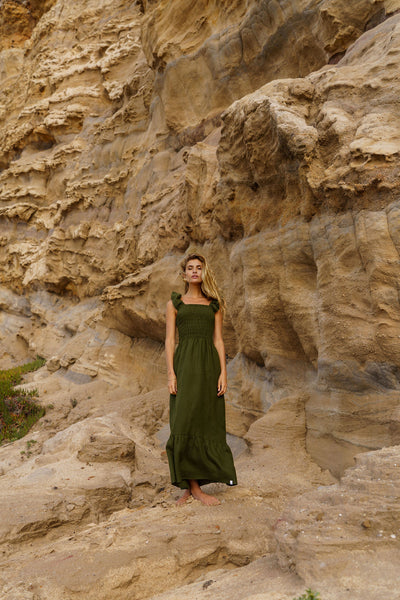 Bianca Dress, Olive Green