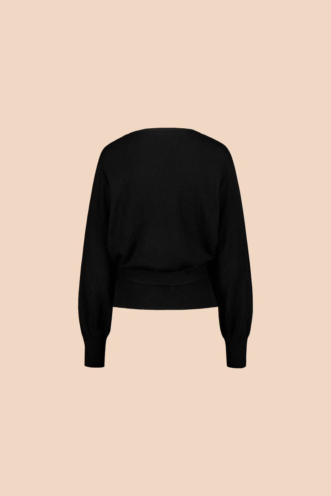 Wool Wrap Cardigan, Black