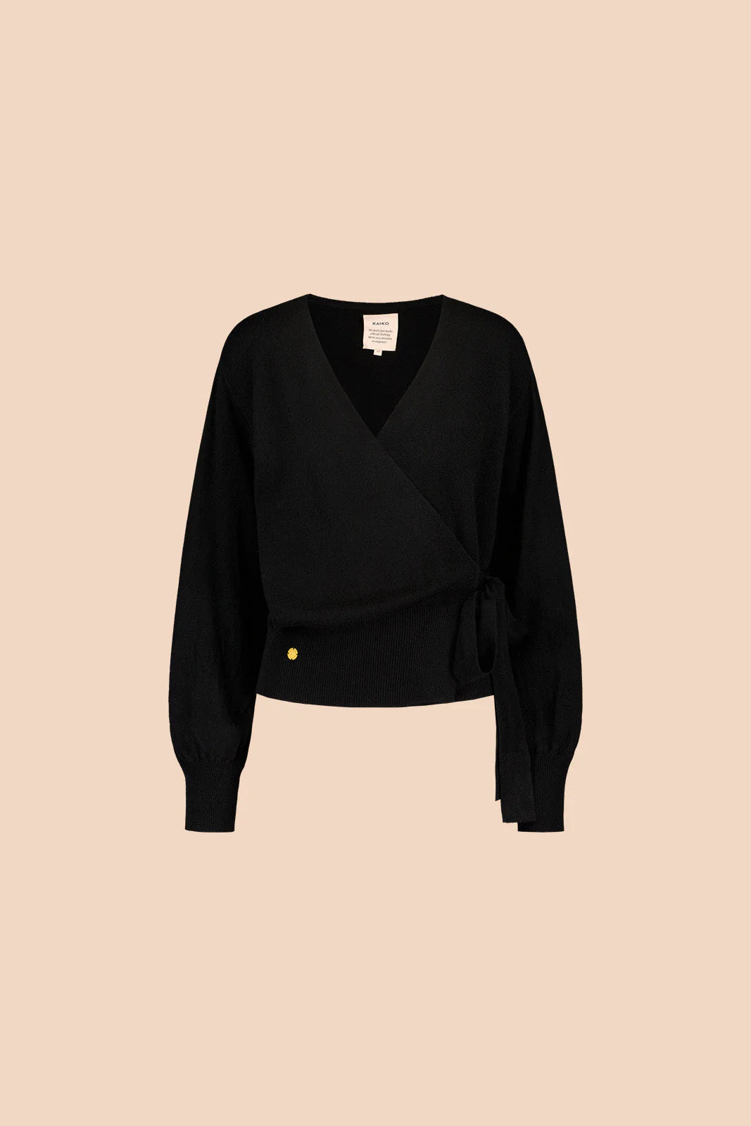 Wool Wrap Cardigan, Black