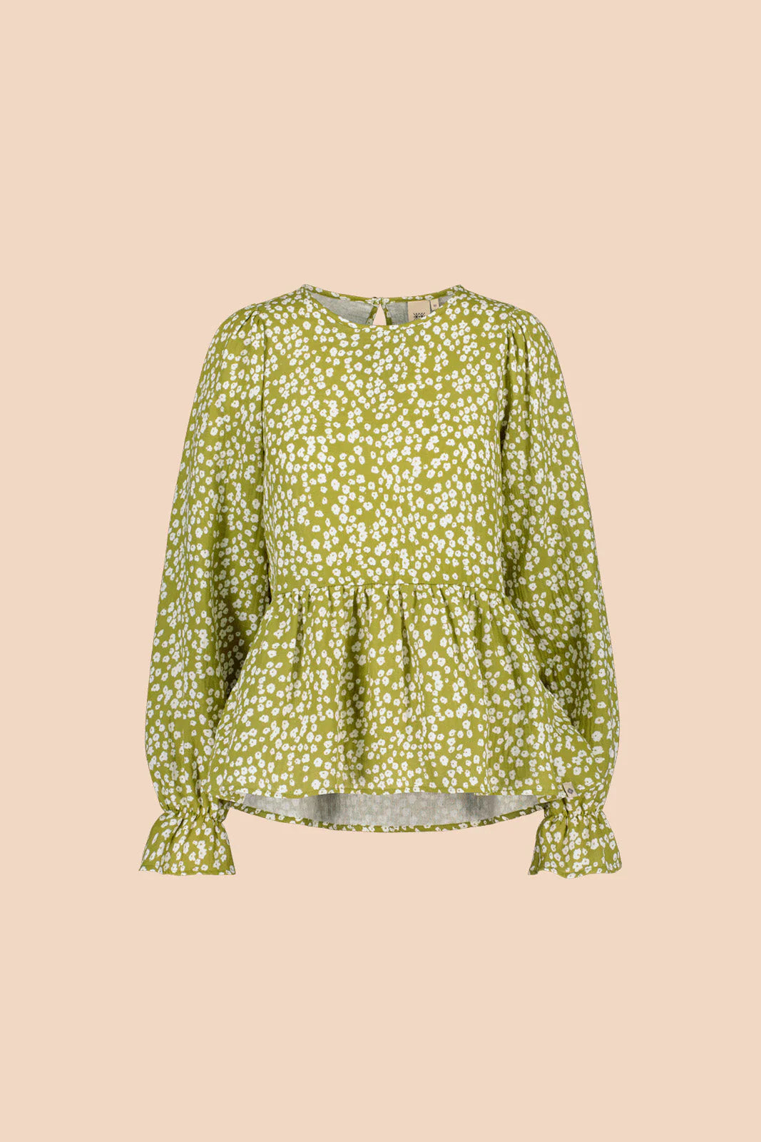 Flounce Blouse, Flora Olive