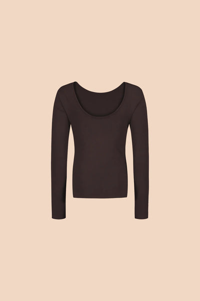 Scoop Back Top, Chocolate