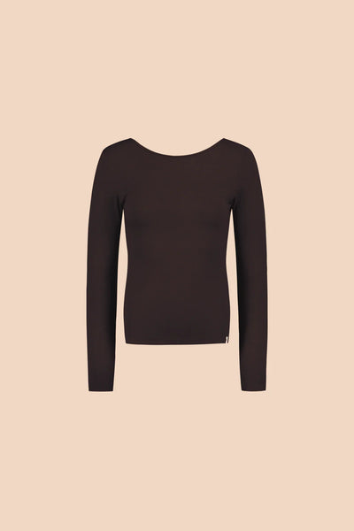Scoop Back Top, Chocolate