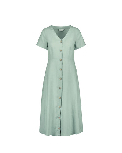 Penelope Dress Linen, Desert Sage