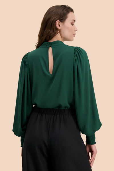 Puff Blouse, Dark Green