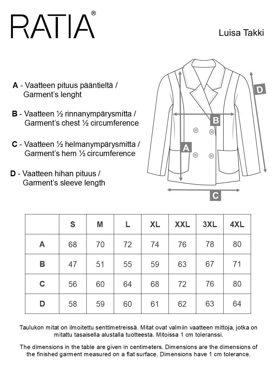 Luisa Jakku Raita, Musta/Valkoinen