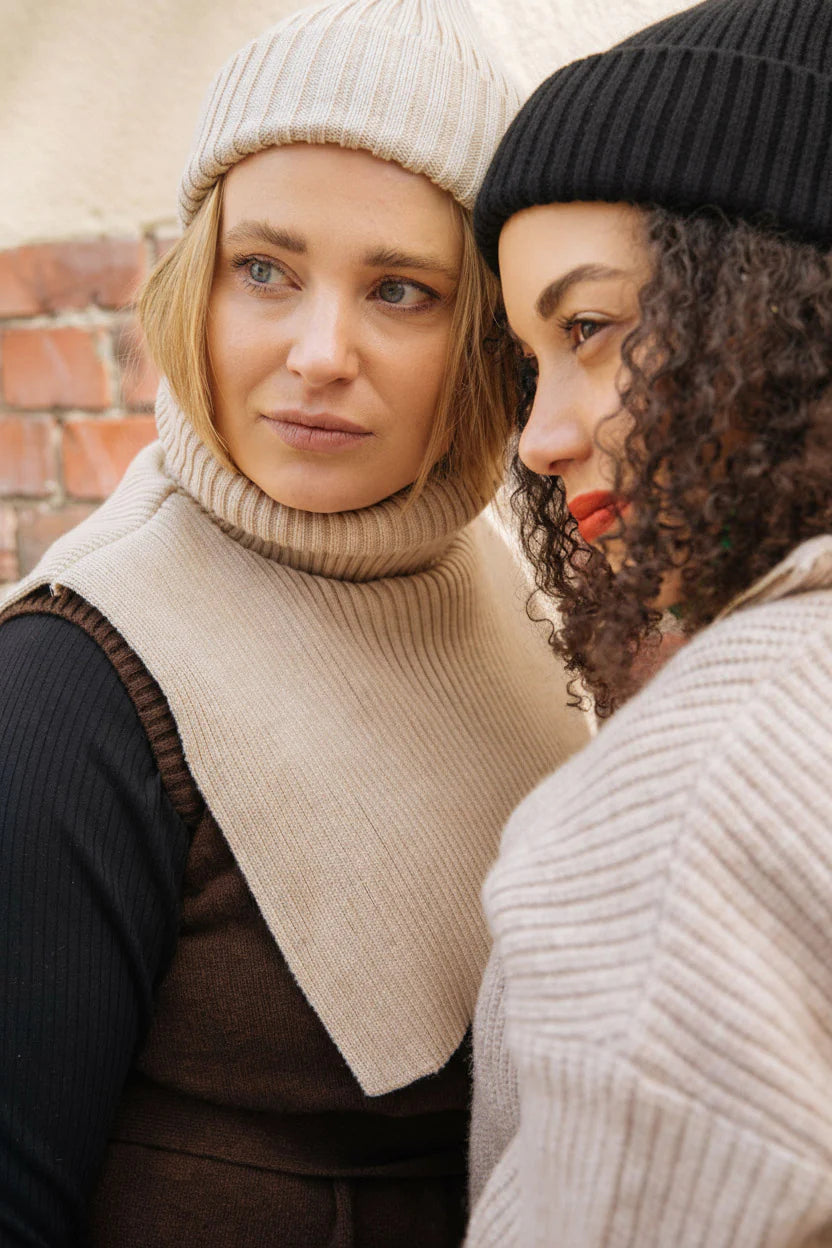 Rib Neck Warmer, Light Sand