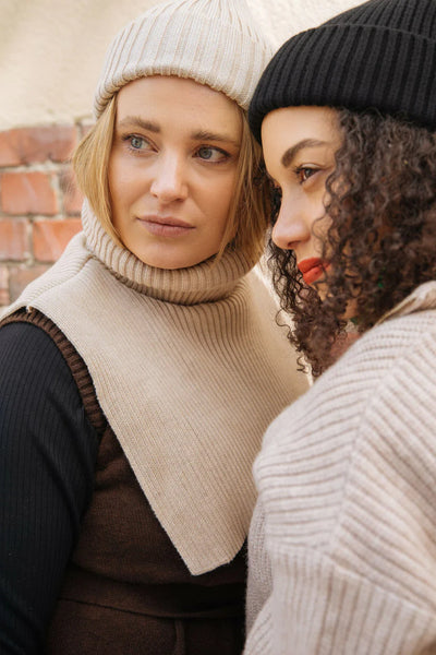 Rib Neck Warmer, Light Sand