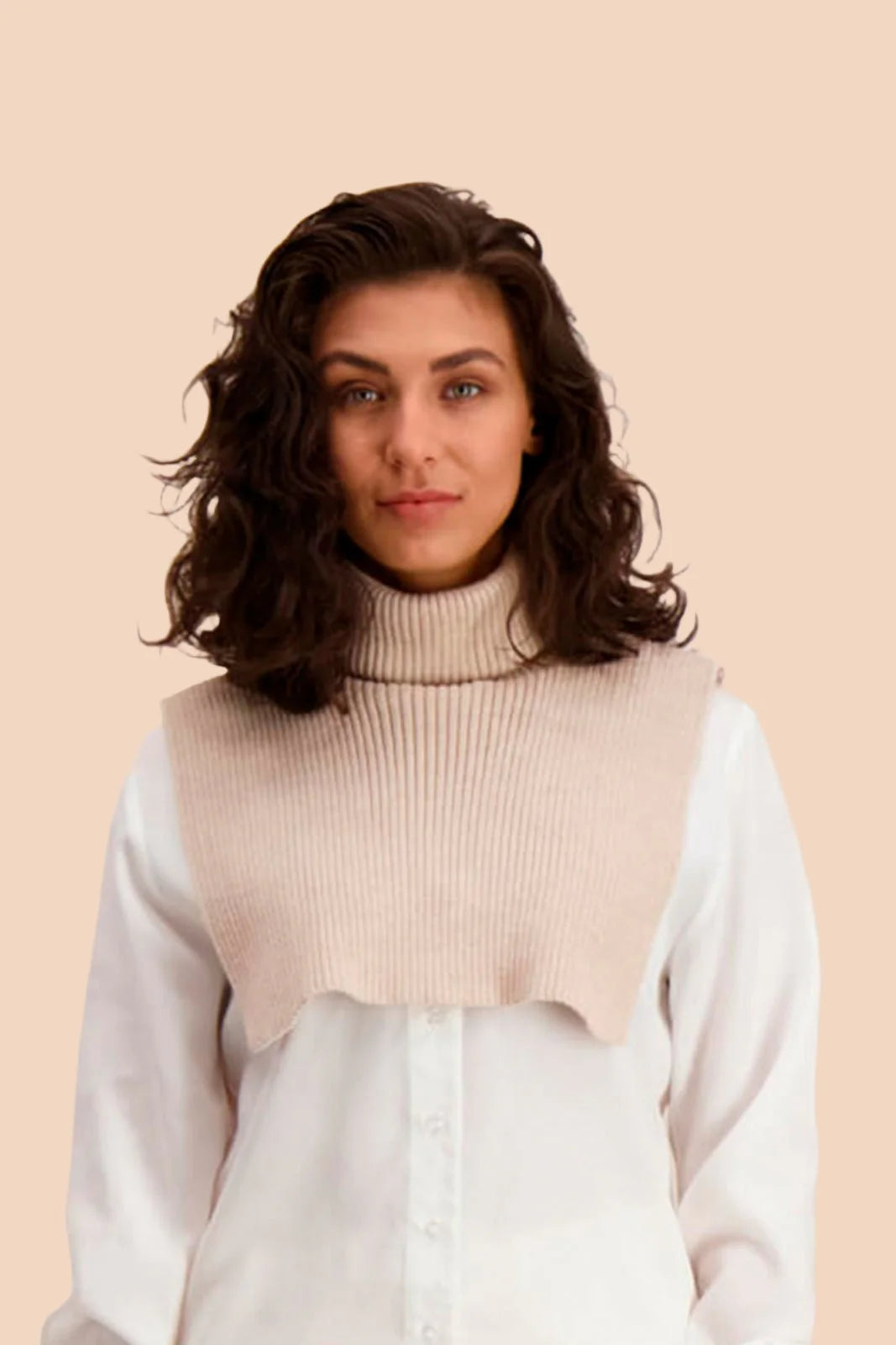 Rib Neck Warmer, Light Sand