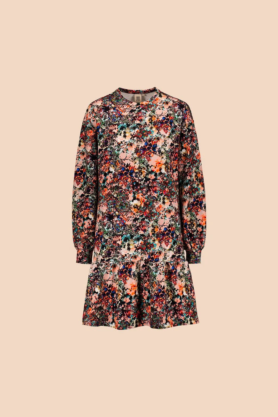 Ruffle Sweatshirt Dress, Blooming Forest