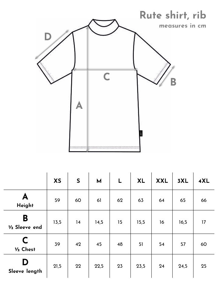 Rute shirt, black rib