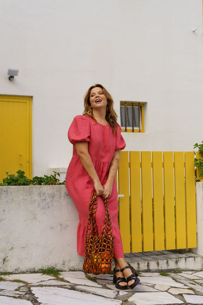Astrid Dress, Sunset Coral