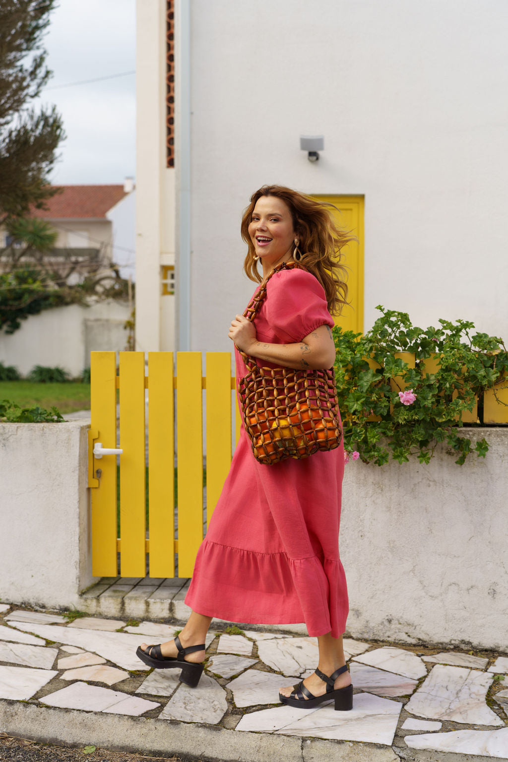 Astrid Dress, Sunset Coral
