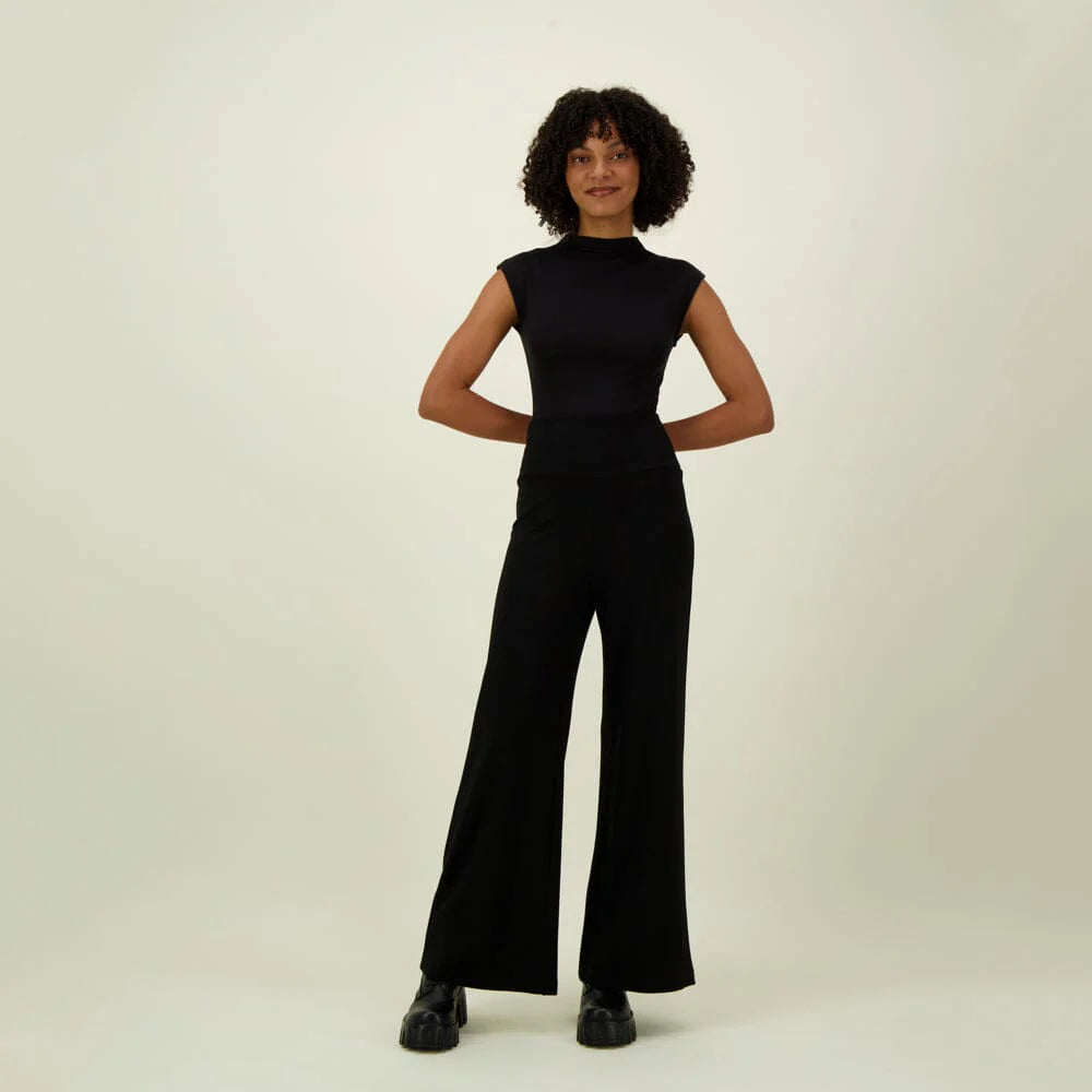 Wide Leg Trousers, Licorice