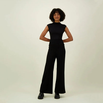 Wide Leg Trousers, Licorice