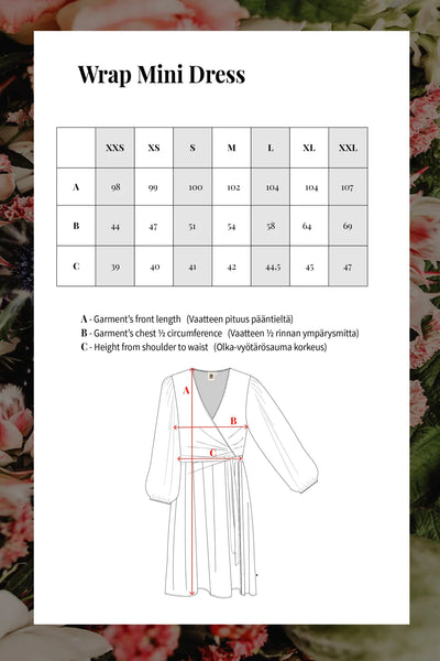 Wrap Mini Dress, Blooming Forest Bright