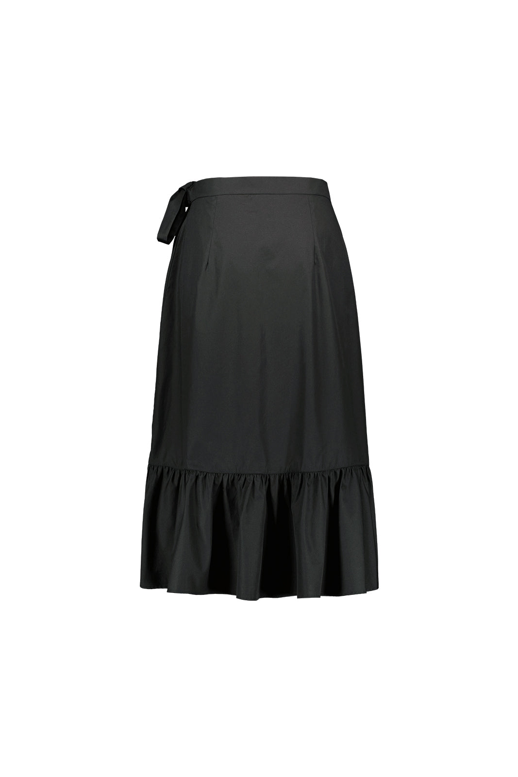 Ruffle Wrap Skirt, Black