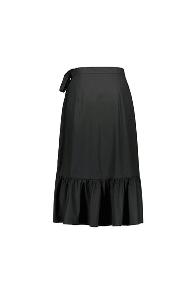 Ruffle Wrap Skirt, Black