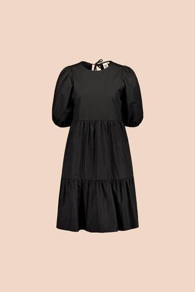 Tiered Mini Dress, Black