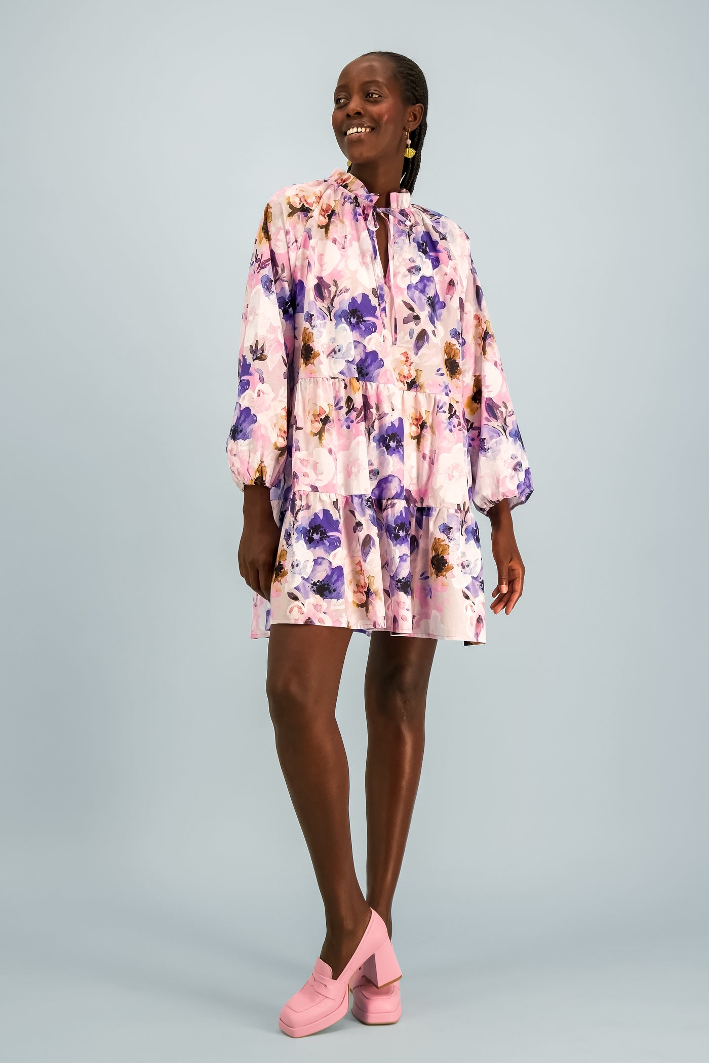 Voluminous Tunic, Lilac Anemone